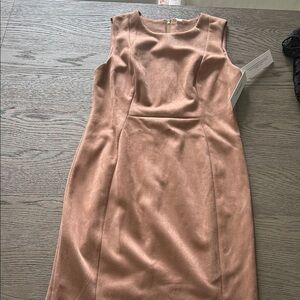 Nwt Calvin Klein Elegant Tan Sleeveless Dress